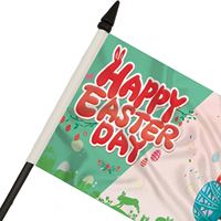 Drapeau de table de Pâques 14x21cm avec base en ABS, décorations festives