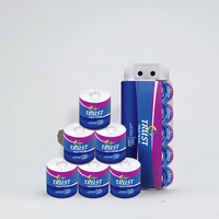 Papier toilette en rouleau jumbo, 1 pli, haute qualité, doux, écologique, soluble dans l'eau, vente en gros, lot de 6, 18 rouleaux familiaux