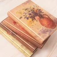 Diario de mano con tapa dura, diseño de cuadro famoso, páginas a color retro, bronceado, estilo europeo, exquisito regalo para estudiantes