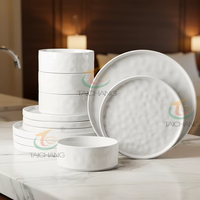 Ensemble de 12 assiettes et bols en céramique sans plomb, compatibles micro-ondes, série Ocean, design moderne minimaliste, vaisselle de cuisine