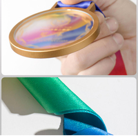 Logo personnalisé gravé personnalisé Sublimation Blancs Rond Transparent Awards Médaille de cristal de verre pour la sublimation