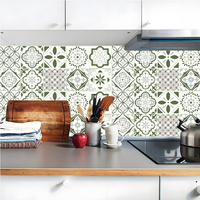 Autocollants de carrelage en vinyle imperméables Art Déco pour cuisine et salle de bain, adhésifs, pelables et repositionnables, pour mur, mariage, 15 pièces, 15x15cm