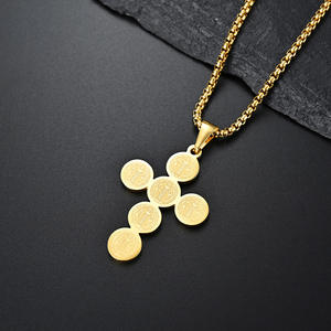 Collar con colgante de cruz de acero de titanio, unisex, para uso diario, joyería fina - Product Image 4