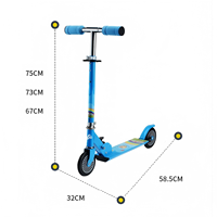 Prix bas, luge à pied en acier 2 en 1 pour enfants, planche à ski pliable, scooter à 3 roues, route enneigée, jouet pour enfant réglable, sports d'hiver