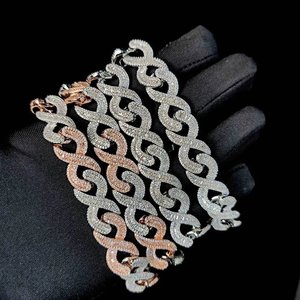 Bracelet à maillons en argent sterling 925 avec breloque diamant de créateur, bijou de luxe unisexe, élégant et étincelant, accessoire cadeau - Product Image 5