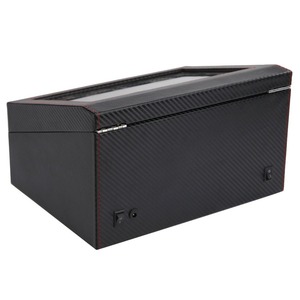 Carbon Fiber <strong>PU</strong> Leather Automatic Modern 4+6 Motor 10 Watch Winder <strong>Display</strong> <strong>Box</strong> - Product Image 5