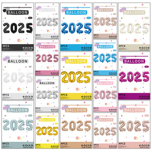 Decorazione per feste di <span class=keywords><strong>capodanno</strong></span> fornisce palloncino 2025 digitale con copertina rigida in carta set in alluminio palloncino - Product Image 2