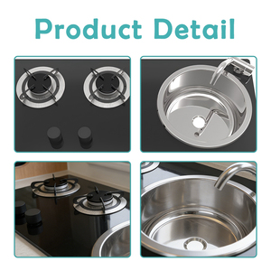 Cuisinière à gaz RV JDA à 2 brûleurs et évier intégré avec plaque de cuisson en verre trempé, cuisine RV tout-en-un avec accessoires gratuits - Product Image 5