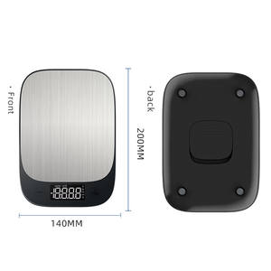 เครื่องชั่งครัวอัจฉริยะ เครื่องชั่งอาหารดิจิตอลสแตนเลส 188 กรัม จอแสดงน้ำหนักสำหรับทำอาหาร อบขนม ใช้ในบ้าน รุ่นสี่เหลี่ยมสีดำ - Product Image 2