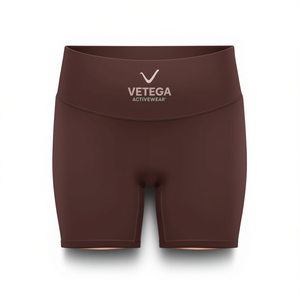 Shorts de Yoga Vetega de Cintura Alta para Mujer, Color Café Integral, Secado Rápido, Transpirables, Absorben la Humedad, Ajuste Holgado con Bolsillo, 92% P - Product Image 1