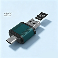 Lecteur de cartes OTG pour téléphone portable deux-en-un, adaptateur USB 2.0, SD TF Type-C, transmission stable
