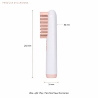 Cepillo Alisador de Cabello Inalámbrico de Cerámica, Recargable por USB, Calentamiento Rápido MCH, Iones Negativos, Apagado Automático, Anti-Quemaduras, para Viajes