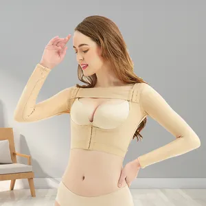 Post Lipo Surgery Op Recovery High Compression Garment Back Support Bra Women Arm Slimming Faja Top Shapewear With Long Sleeves