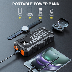 Démarreur de Voiture Portable High Peak 12V, <span class=keywords><strong>Batterie</strong></span> d'Appoint d'Urgence avec Lampe Torche LED - Product Image 5