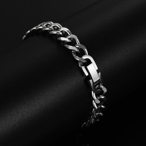 Pulsera de cadena cubana de 8 mm de acero inoxidable de 18 cm y 20 cm para hombre y mujer, regalo de joyería - Product Image 4