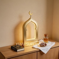 Décoration LED Ramadan Superwin 2027, ornement en forme de mosquée en bois pour la décoration de table à domicile pour l'Aïd Moubarak
