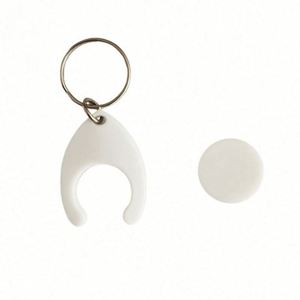 Custom Euro Coin Trolley Keychains-Personalized ABS Cross Style Shopping Cart Token Holder Digital Printing Portable Promotions - Product Image 2