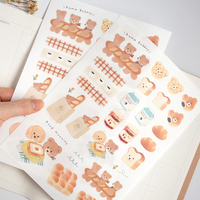 Feuilles d'autocollants transparents découpés à la forme, motif mignon Kawaii holographique, vinyle auto-adhésif de haute qualité