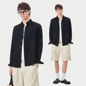 <span class=keywords><strong>Chemise</strong></span> de bureau décontractée pour <span class=keywords><strong>homme</strong></span> de haute qualité, manches longues, mélange de <span class=keywords><strong>lyocell</strong></span> et de lin, col classique, fabricant de chemises habillées - Product Image 4