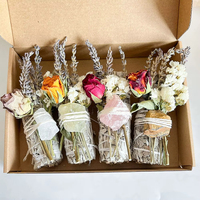 Bundle de bâtons de sauge blanche en cristal de guérison spirituelle naturelle avec kit cadeau de fleurs pour nettoyer la maison Relaxation