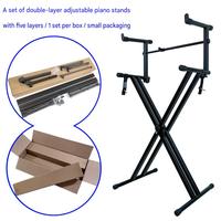 Custom Logo Double Tier X Style Keyboard Stand with Height Extension High Quality Musical Instrument Accessory