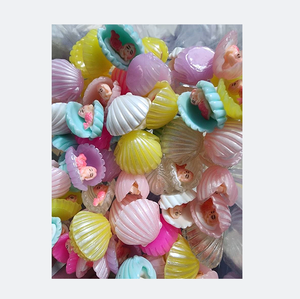 Kawaii Slime Charms clamshells Ngủ Cá Công Chúa Ngọc trai vỏ phẳng trở lại nhựa cabochons scrapbooking DIY Craft trang trí - Product Image 2