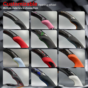 Volant de voiture personnalisé en cuir suédé rouge et fibre de carbone forgée pour <span class=keywords><strong>Cadillac</strong></span> ATS L <span class=keywords><strong>CTS</strong></span> <span class=keywords><strong>V</strong></span> - Product Image 5