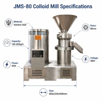 Broyeur colloïdal industriel en acier inoxydable 4KW JMS-80 pour pâte de noix ultra fine, capacité de traitement élevée 100-500 kg/h