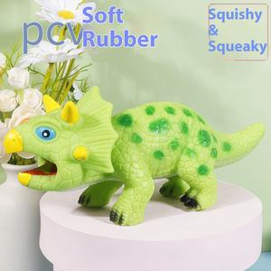 Jouet réaliste de compression de dinosaure pour enfants Tyrannosaurus en caoutchouc souple avec pour <span class=keywords><strong>Jurassic</strong></span> <span class=keywords><strong>World</strong></span> Triceratops inspiré Frozen - Product Image 3