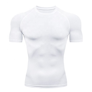 Ready to See Slim Fit Men Compression Running <strong>Shirt</strong> Suppliers Short Sleeve <strong>White</strong> Gym Compression <strong>Shirt</strong> Men Rash Guard - Product Image 1