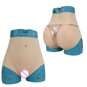 Silicone Vagina Buttocks Boxer Briefs Fake Pussy Butt Lifter Pants for Transgender Drag Queen Shemale