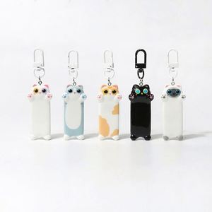 Cute Kawaii <b>Anime</b> Cat <b>Keychain</b> Resin Cartoon Long Cat Mobile Phone Chain Pendant PVC Rubber Decor Accessories for Couples - Product Image 1