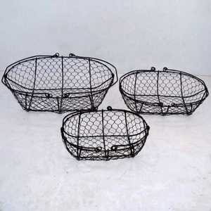 Juego de 3 cestas de alambre metálico - Product Image 1
