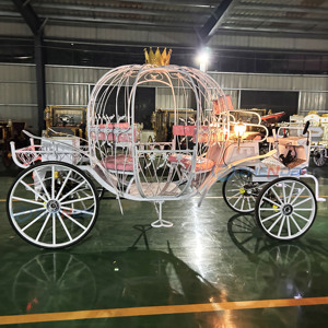 Boda de cuento de hadas en blanco y negro con la novia entrando en una soñadora carruaje de calabaza con temática de <span class=keywords><strong>Cenicienta</strong></span>, <span class=keywords><strong>completa</strong></span> con luces. - Product Image 2