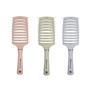 Custom logo Wet and Dry Large Curved Comb Hollow Arc Fluffy Styling Comb <b>Vent</b> Detangling Hair <b>Brush</b> Salon Hairdressing Tools - Product Image 1