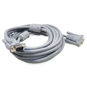 Abu-abu 3 + 6 kabel VGA dengan ferit 10M kabel VGA laki-laki ke VGA laki-laki kabel Port tampilan