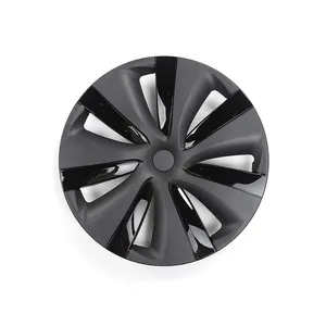 High-quality 19 Inch Glossy Black and Matte Gray ABS Dual-tone Wheel Hub Caps Wheel Cover for Tesla Model Y 2021 2022 2023