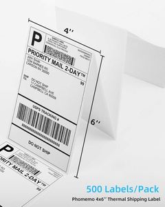 Étiquettes d'expédition thermiques directes 4x6 4''x 6'' Étiquettes en accordéon compatibles avec l'<span class=keywords><strong>imprimante</strong></span> d'étiquettes Rollo <span class=keywords><strong>MUNBYN</strong></span> Zebra - Product Image 2