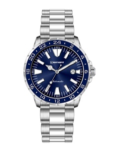 Montre de plongée automatique Miyota 9015 en acier inoxydable avec lunette blanche, cadran bleu-noir gris froid et chaud, aiguilles luminescentes, 300m - Product Image 1