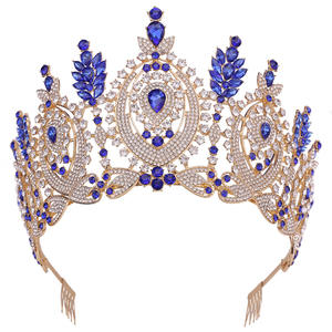 Corona di Alta Qualità con Grandi Gemme, Pettine a Corona per Principesse e Regine, Tiara Nuziale per Donne - Product Image 5