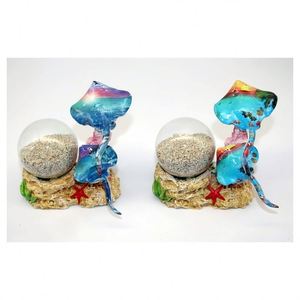 Figura Decorativa de Manta Raya Nadando en Resina Resistente, Globo de Nieve con Purpurina para Aniversarios, Miniatura de Nieve Artificial - Product Image 3