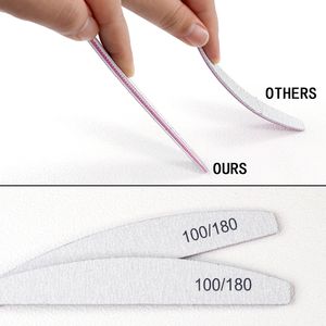 Vente en gros de limes à ongles demi-lune zèbre double face grain 80/80 réutilisables citron vert émeri coréen/japonais pour 100 180 Ongles Zebra Limes - Product Image 6