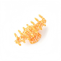 Nouvel Arrivage Pince à Cheveux Requin Femme en Acétate Dégradé Orange-Rouge, Style Tendance Haut de Gamme Polyvalent pour Quotidien, Trajet et Soirée
