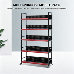 Steel Construction Premium Casters Multi Shelf <b>Weight</b> Rated Commercial Rolling <b>Storage</b> Rack With Locking Wheels Top Pick - Product Image 4