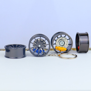 Xoay vành xe kim loại bánh xe xoay quyến rũ Keychain đua chỉ đạo bánh xe Caliper phanh đĩa bánh xe màu đen rim Keychain - Product Image 5