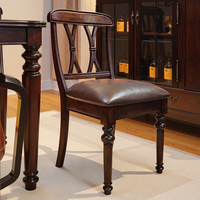 Promotion nouveau design chaise de salle à manger classique en bois massif meubles de maison meubles d'hôtel à domicile chaise de siège en cuir