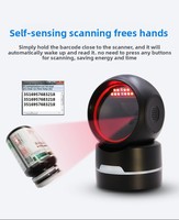 Pemindai Barcode Layar 1D 2D Hands-Free Omnidirectional Sensitivitas Tinggi CMOS USB Proteksi IP52 Desktop 2D Barcode