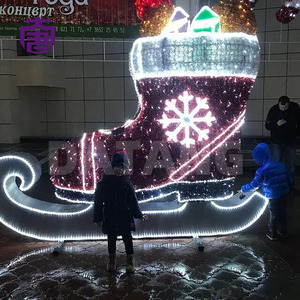 Santa Boot Christmas <b>Lights</b> Glowing Boot Shape Decor for Garden Porch Display - Product Image 4