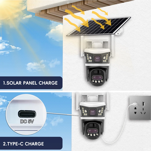 Cámara de Seguridad HD de 5MP con Doble Lente 4G y Zoom 10x, Cámara IP <span class=keywords><strong>para</strong></span> Exteriores con Panel Solar de 8W, Carga Automática, Alarma, Gran Angular, PTZ <span class=keywords><strong>V380</strong></span> <span class=keywords><strong>PRO</strong></span> - Product Image 3
