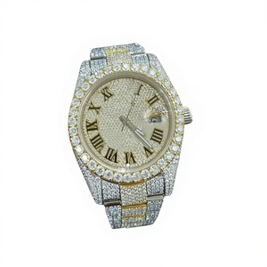 Reloj de Hombre Mossinate de Acero Inoxidable con Movimiento Mecánico VVS Moissanite, Cristal, Estilo Hip Hop, Resistente al Agua 10 Bar, Cierre de Pulsera - Product Image 1